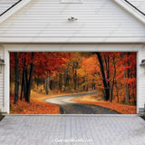 Autumn Road Nature Garage Door Cover double door- GarageBuddy