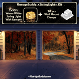 Autumn Road Nature Garage Door Cover 2 door with String Light Kit- GarageBuddy