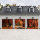 Autumn Road Nature Garage Door Cover 3 door- GarageBuddy