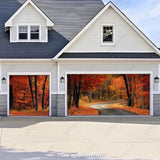 Autumn Road Nature Garage Door Cover double and single garage door- GarageBuddy