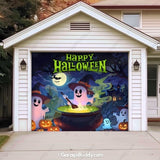 Cute Ghosts  (Glow)| Halloween Garage Door Cover