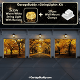 Golden Trail Nature Garage Door Cover with Lights - GarageBuddy