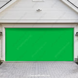 GarageBuddy Green Screen garage door cover for double-door garages, versatile backdrop for festive and seasonal decorations.