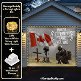 Honor The Fallen (CA) Patriotic Garage Door Cover with Lights- GarageBuddy