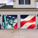 Liberty Stripes Patriotic Garage Door Cover - GarageBuddy