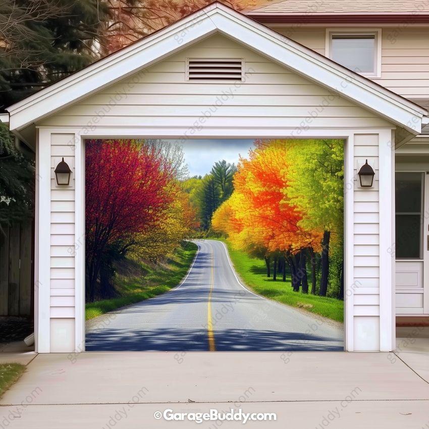 Spring Drive Nature Garage Door Cover - GarageBuddy