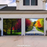 Spring Drive Nature Garage Door Cover - GarageBuddy