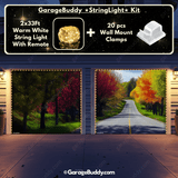 Spring Drive Nature Garage Door Cover with Lights - GarageBuddy