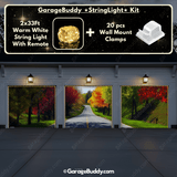 Spring Drive Nature Garage Door Cover with Lights - GarageBuddy