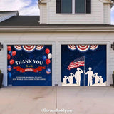 Thank You Heroes Patriotic Garage Door Cover - GarageBuddy