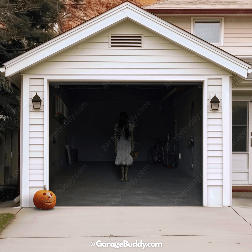 GarageBuddy Possessed Girl Halloween Garage Door Cover