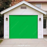 GarageBuddy Green Screen garage door cover for single-door garages, versatile backdrop for festive and seasonal decorations.