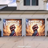 America Strong | Patriotic Garage Door Cover - GarageBuddy patriotic