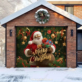 Black Santa Christmas Garage Door Cover | GarageBuddy