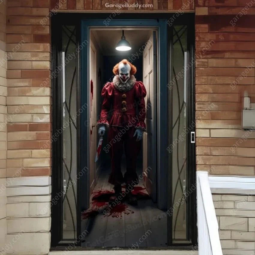 Doorway Clown | Halloween Front Door Cover