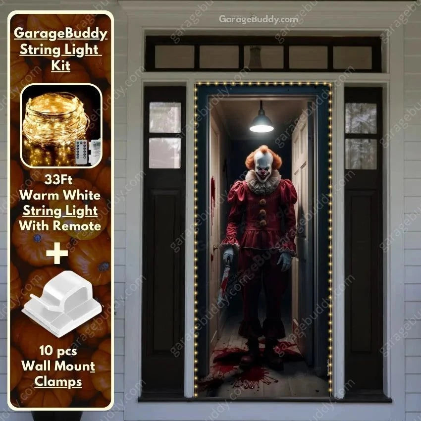 Doorway Clown | Halloween Front Door Cover