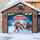 Elf Village | Christmas Garage Door Cover