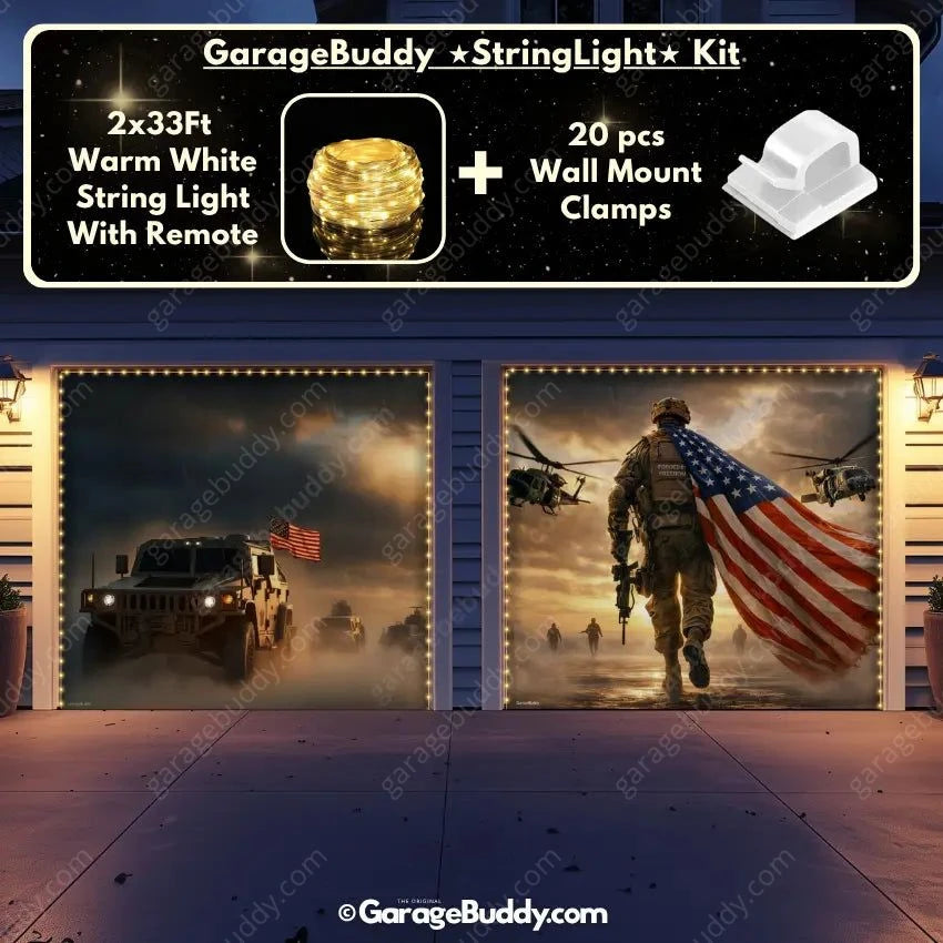 Forged In Freedom | Patriotic Veterans Garage Door Cover - GarageBuddy patriotic