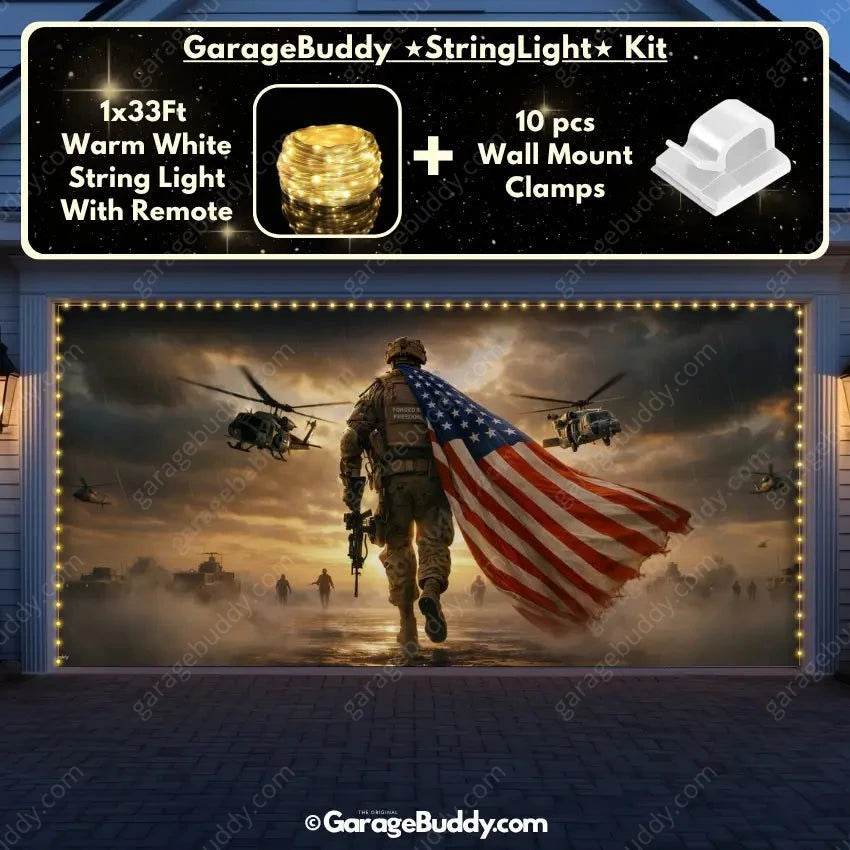 Forged In Freedom | Patriotic Veterans Garage Door Cover - GarageBuddy patriotic