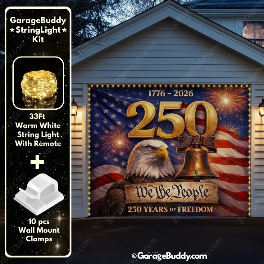 Freedom 250 | Limited Edition Patriotic Garage Door Cover - GarageBuddy patriotic
