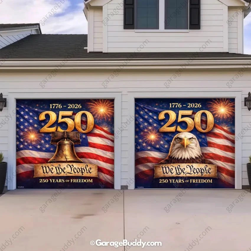 Freedom 250 | Limited Edition Patriotic Garage Door Cover - GarageBuddy patriotic