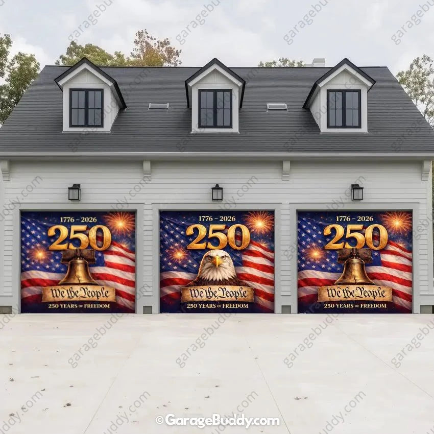 Freedom 250 | Limited Edition Patriotic Garage Door Cover - GarageBuddy patriotic