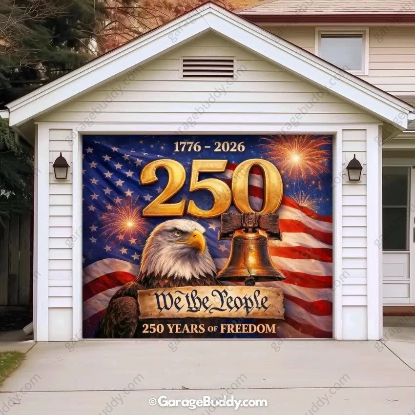Freedom 250 | Limited Edition Patriotic Garage Door Cover - GarageBuddy patriotic