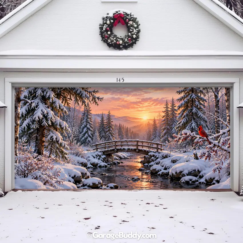 Cardinal Creek | Christmas Garage Door Cover