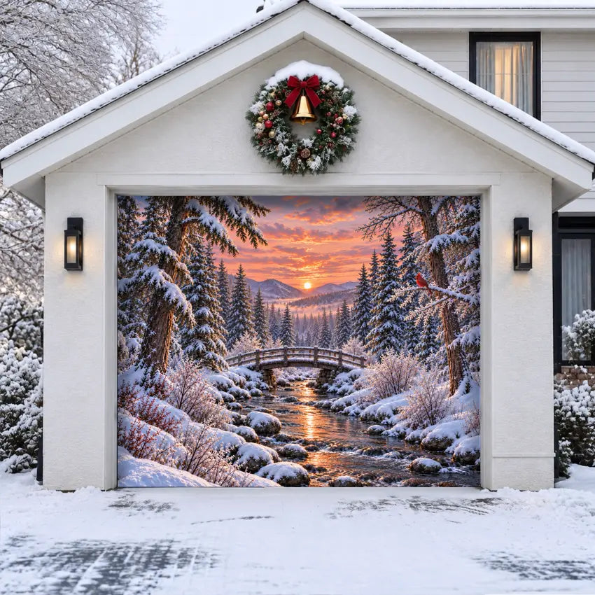 Cardinal Creek | Christmas Garage Door Cover