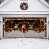 Reindeer Barn | Christmas Garage Door Cover