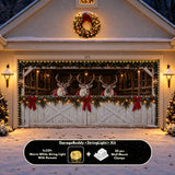 Reindeer Barn | Christmas Garage Door Cover