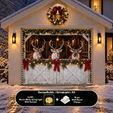 Reindeer Barn | Christmas Garage Door Cover