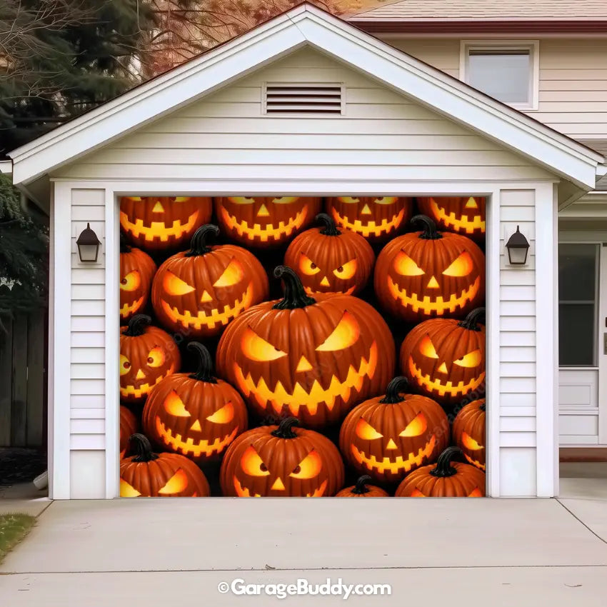 Pumpkin Parade (Glow)  | Halloween Garage Door Cover