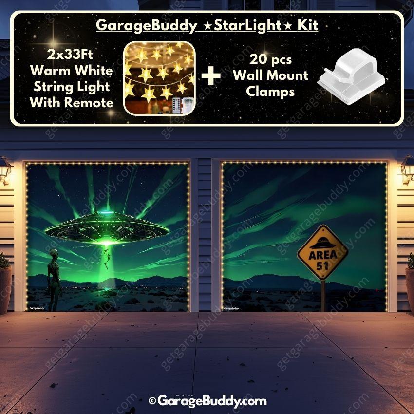 Alien Abduction | Halloween Garage Door Cover