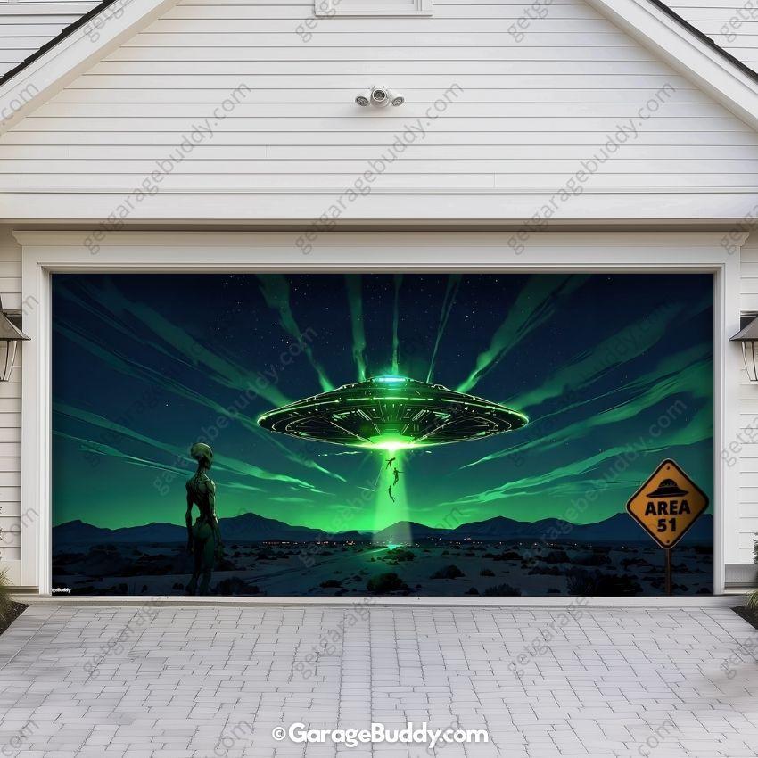 Alien Abduction | Halloween Garage Door Cover