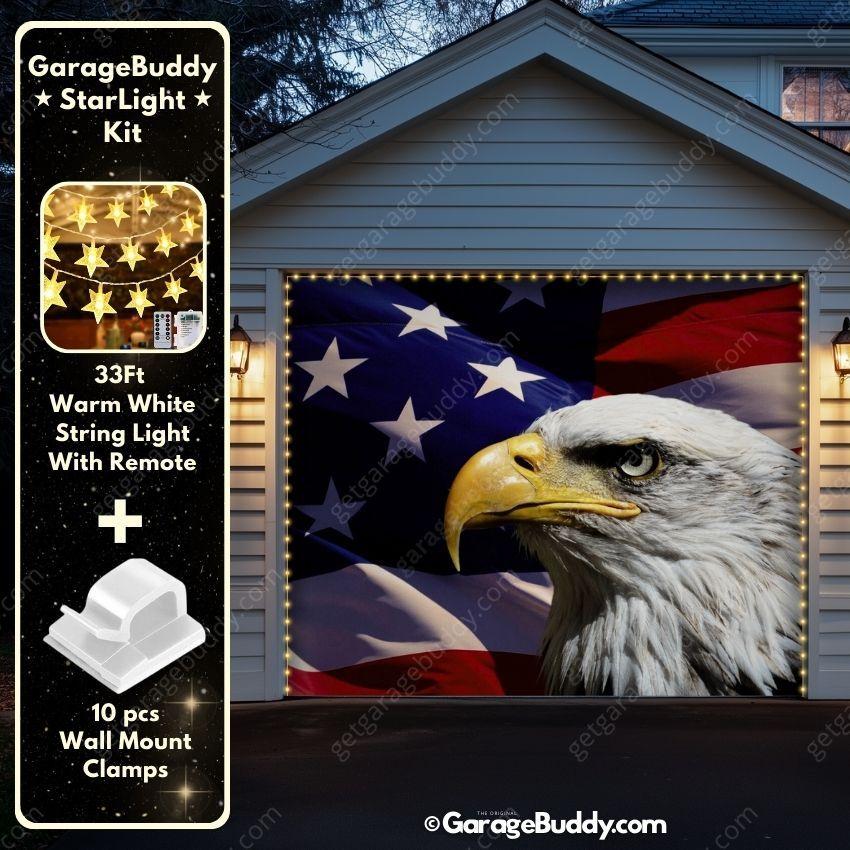 American Bald Eagle & US Flag | Patriotic Garage Door Cover