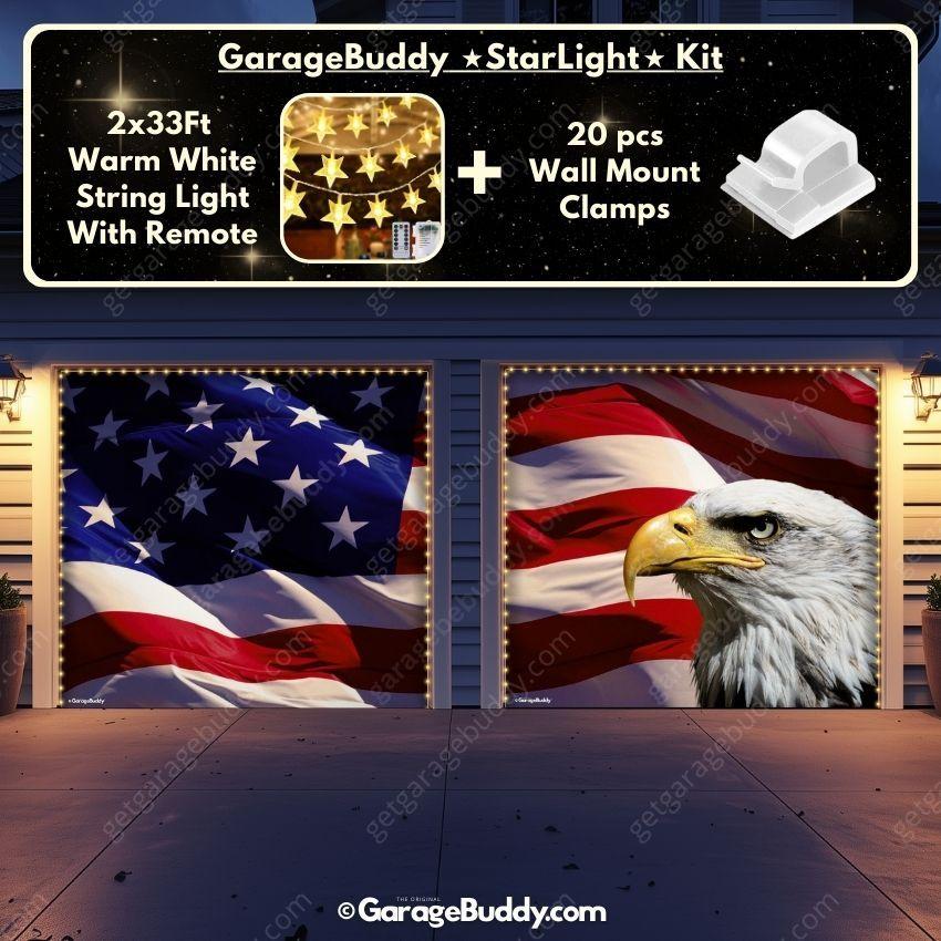 American Bald Eagle & US Flag | Patriotic Garage Door Cover