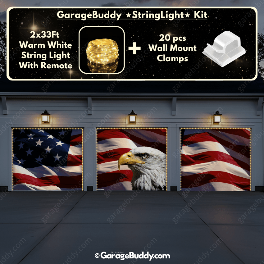 American Bald Eagle & US Flag | Patriotic Garage Door Cover