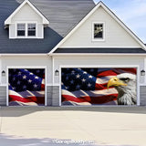 American Bald Eagle & US Flag | Patriotic Garage Door Cover - GarageBuddy patriotic