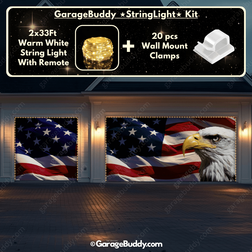 American Bald Eagle & US Flag | Patriotic Garage Door Cover