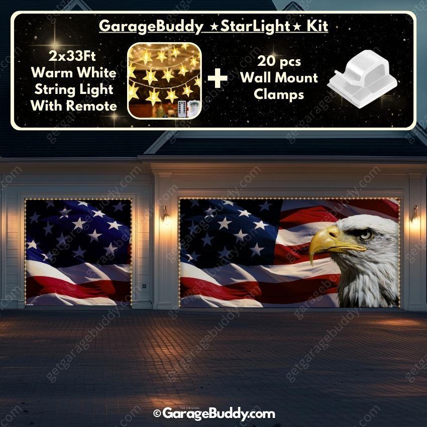 American Bald Eagle & US Flag | Patriotic Garage Door Cover