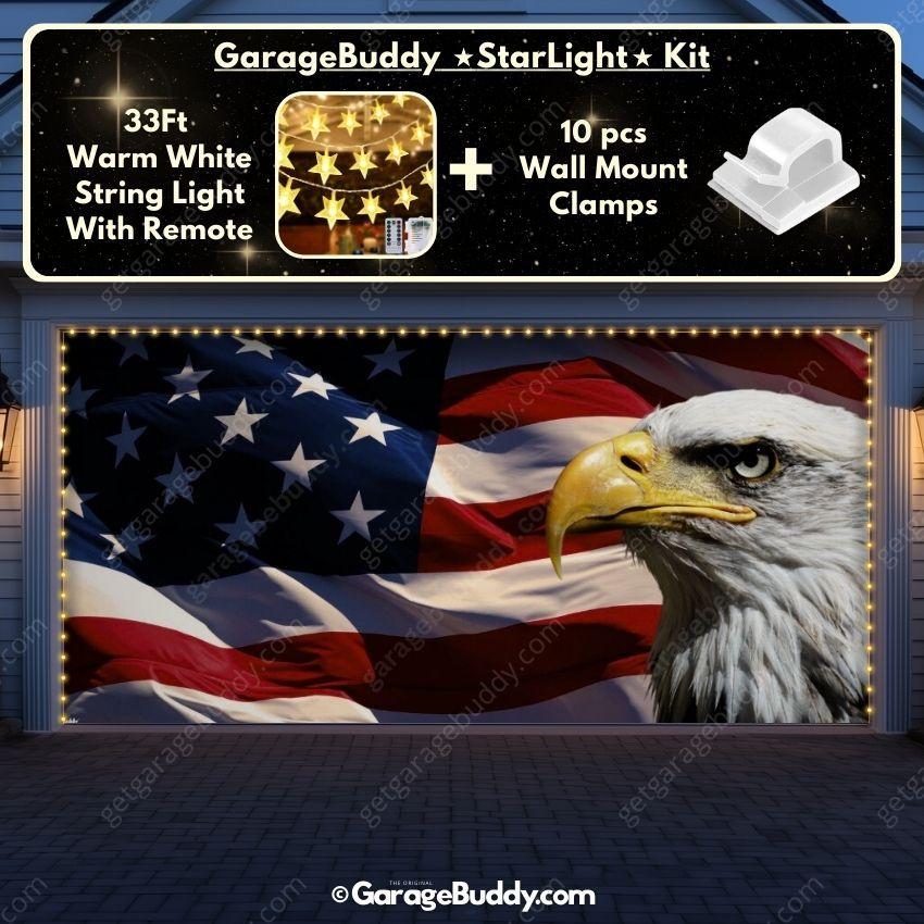 American Bald Eagle & US Flag | Patriotic Garage Door Cover