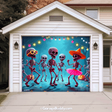 Boogie Bones Halloween Garage door cover