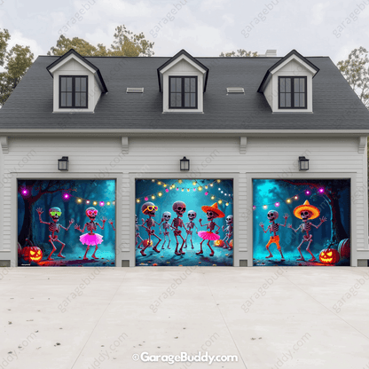 Boogie Bones Halloween Garage Door Cover