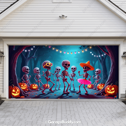 Boogie Bones Halloween Garage Door Cover