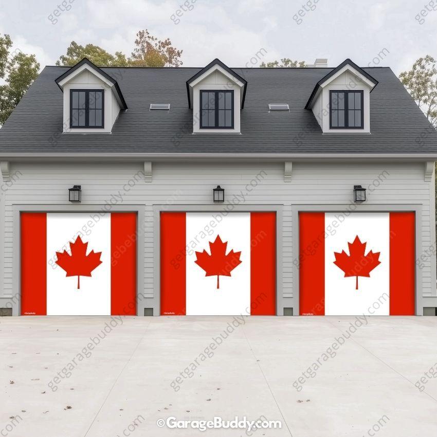 Canada Flag (Plain) | Patriotic Garage Door Cover