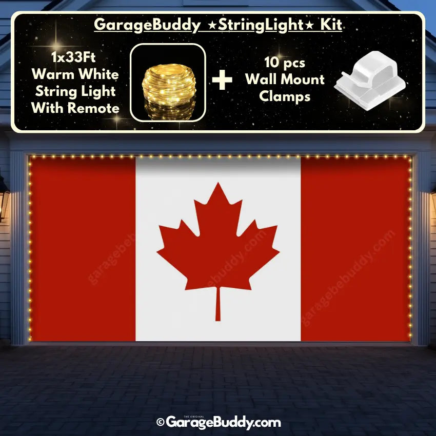 Canada Flag (Plain) | Patriotic Garage Door Cover - GarageBuddy holidays, patriotic
