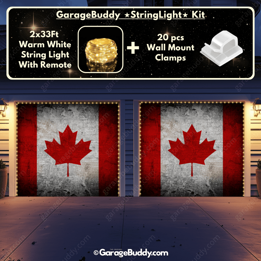 Canada Flag (Rustic) | Patriotic Garage Door Cover