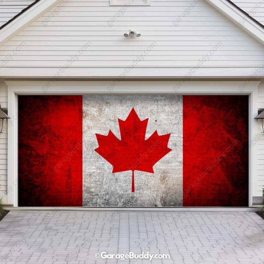 Canada Flag (Rustic) | Patriotic Garage Door Cover