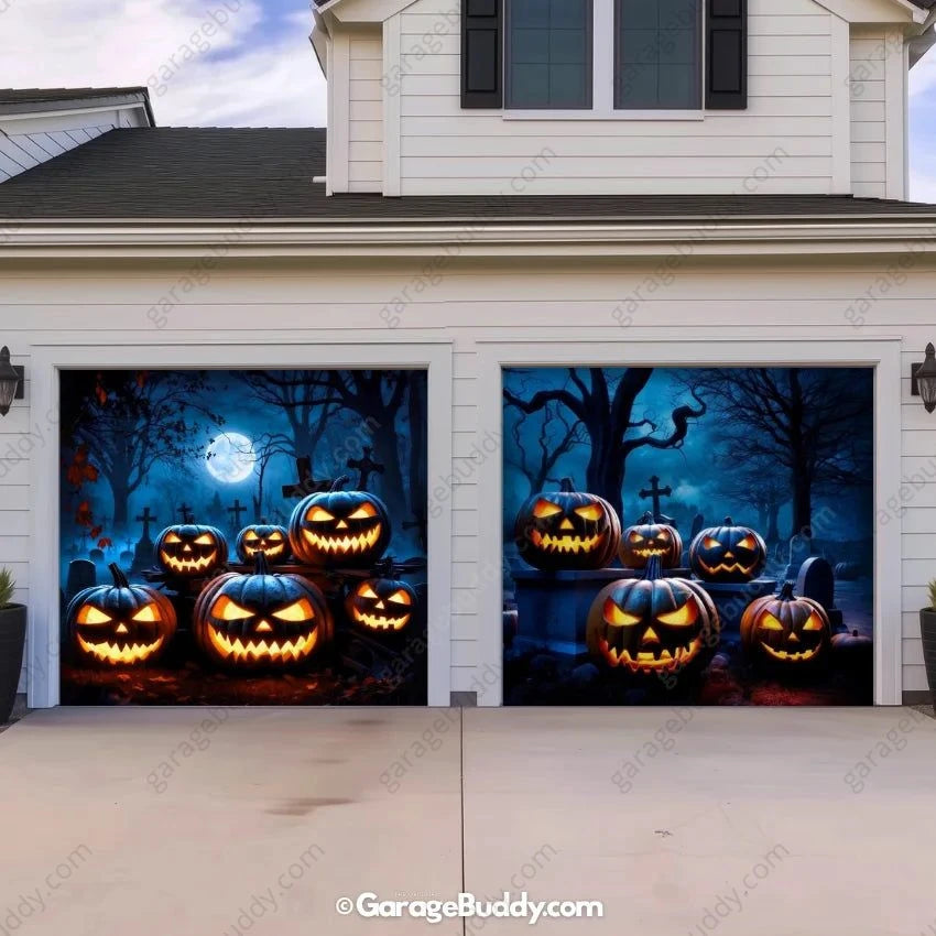Cursed Pumpkins (Glow) | Halloween Garage Door Cover